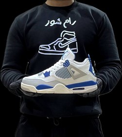 تصویر کتونی نایک جردن 4 مدل Air jordan 4 military blue 