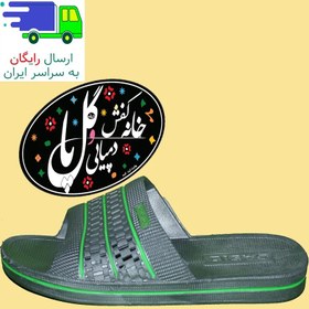 تصویر دمپایی مردانه نرم بهراد کاسیو طوسی خط فسفری 