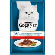 تصویر پوچ گربه گورمت طعم گوشت مرغ در سس وزن 85 گرم GOURMET