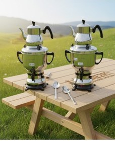 تصویر چای ساز 4.5 لیتری سماور استیل برقی 304 با کیفیت AKSEL 