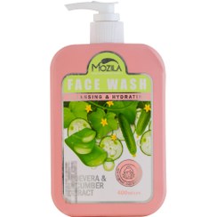 تصویر ژل شستشو صورت مناسب پوست معمولی و حساس حاوی عصاره آلوئه ورا و خیار 400میل موزیلا Mozila Face Wash For Normal And Sensitive Skin 400ml