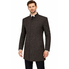 تصویر پالتو بلند مردانه مدل فوتر یقه دیپلمات - نوک مدادی - 54 