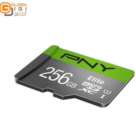 تصویر کارت حافظه microSDXC پی ان وای مدل Elite کلاس 10 استاندارد UHS-I U1 سرعت 100MBs ظرفیت 256 گیگابایت به همراه آداپتور SD 