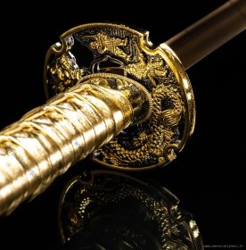 تصویر شمشیر سامورایی مدل Gold Dragon 