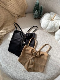 تصویر کراپ زنانه مدل پشت بندی 