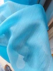 تصویر پرده آماده حریر مات آبی آسمانی - آرامش بی‌انتها در خانه شما Sky Blue Matte Silk Curtain - Endless Calm in Your Home