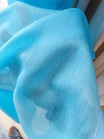 تصویر پرده آماده حریر مات آبی آسمانی - آرامش بی‌انتها در خانه شما Sky Blue Matte Silk Curtain - Endless Calm in Your Home