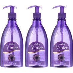 تصویر مایع دستشویی لطیفه مدل Violet Flower حجم 400 میلی لیتر بسته 3 عددی مدل