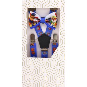 تصویر ست ساسبند و پاپیون بچگانه طرح سگ های نگهبان 