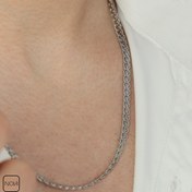 تصویر زنجیر نقره مردانه حصیری کد 0251230 