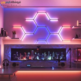 تصویر پنل روشنایی خطی هوشمند 21 تکه نانولیف Nanoleaf Lines 60 Degrees Starter Kit (21 Lines) 