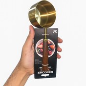 تصویر پیمانه استیل طلایی ته صاف 250 میل 