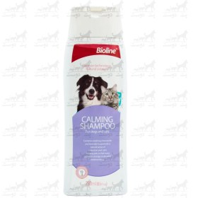 تصویر شامپو آرام بخش بایولاین مخصوص سگ و گربه حاوی عصاره لاوندر حجم ۲۵۰ میلی لیتر ا Bioline calming shampoo 250 ml Bioline calming shampoo 250 ml