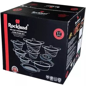 تصویر سرویس قابلمه گرانیتی 17 پارچه راکلند کرم ROCKLAND با ضمانت 18 ماهه 