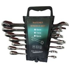 تصویر آچار یکسر تخت و یکسر رینگی جغجغه ای مدل RATCHET WRENCH مجموعه 7 عددی 