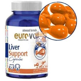 تصویر کپسول لیور تقویت و بهبود کبد سگ و گربه یوروپت پلاس 60 عددی (یورو وت) Europet liver support capsules 60 tablet