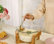 تصویر کاسه سرو لیمون مدل 2166 ظرفیت ۳ لیتر با پایه چوبی 