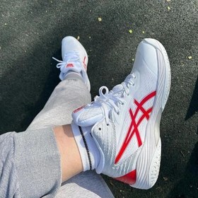 تصویر کفش والیبال بسکتبال آسیکس ژل هوپ 14، asics gelhoop v14 white 