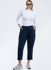 تصویر شلوار فوتر مام استایل سرمه‌ای Momstyle navy footer pants