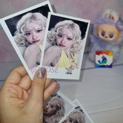 تصویر پولاروید فوتو کارت عکس طرح بلک پینک رز رزی سایز 7 و نیم در 9 یک عدد - 3 Polaroid black pink