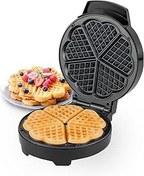 تصویر GEEPAS WAFFLE MAKER 5 SLICE HEART به شکل الکتریکی نچسب بلژیکی با کنترل دمای قابل تنظیم دستگاه آمریکایی ، آهن - 2 سال ضمانت ، 1000W ، نقره و سیاه Geepas Waffle Maker 5 Slice Heart Shaped Non-Stick Electric Belgian with Adjustable Temperature Control American Machine, Iron - 2 Years Warranty, 1000W, Silver &amp; Black