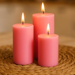 تصویر شمع استوانه سه سایز 
