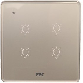 تصویر کلید وای فای لمسی چهار پل FEC کد SW-04 