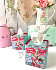 تصویر جعبه دستمال رولی مکعبی طرح مادام- پاپ آرت کد 1001829 