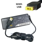 تصویر آداپتور شارژر اورجینال لپ تاپ لنوو سر یو اس بی شش ماه گارانتی 20 ولت 4.5 آمپر adaptor laptop Lenovo ThinkPad E465 20EX001E 