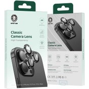 تصویر محافظ لنز فلزی دوربین اپل 15 پرو و 15 پرومکس گرین لاین مدل Classic Apple iPhone 15 Pro & 15 Pro Max Green Lion Classic Camera Lens