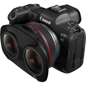 تصویر لنز واقعیت مجازی کانن مدل Canon RF 5.2mm f/2.8L Dual Fisheye 3D VR Lens 