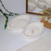 تصویر ظرف بیضی سرامیکی ۲ سایزی 