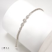 تصویر دستبند جواهری ژوپینگ کد 1101782779 رنگ نقره ای 