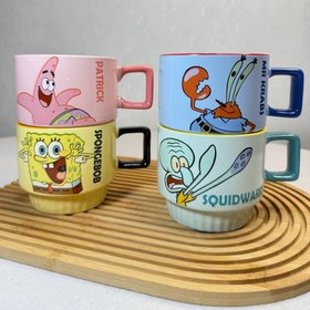 تصویر ماگ داخل رنگی باب اسفنجی و دوستان SpongeBob and Friends Colored Inside Mug