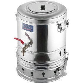 تصویر سماور گازی صنعتی 30 لیتری ترموکوبل دار مهسان Mahsan 30 liter industrial gas samovar with thermocouple