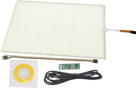 تصویر تاچ اسکرین مقاومتی 19 اینچ 4 وایر همراه برد تاچ Touch Screen 19 Resistive Touch with Driver and Cable