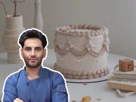 تصویر تزئین کیک خامه وینتیج 