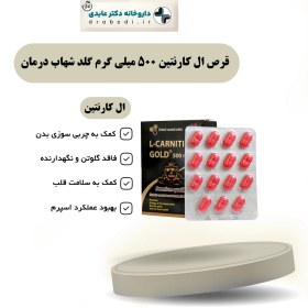 تصویر قرص ال کارنتین 500 میلی گرم گلد شهاب درمان 30 عدد shahab darman l-carnitine 500 mg 30 tab