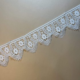 تصویر گیپور طرح بیضی - سفید/مشکی - کد XG-161 