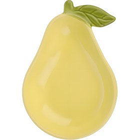 تصویر ظرف سرو سرامیکی بنیکو مدل گلابی تخت - زرد Beniko Ceramic Serving Plate Pear Flat Model