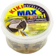 تصویر مخلوط میوه برای طوطی کیکی مدل max fruit وزن 250 گرم 