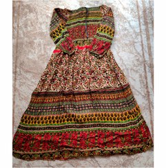 تصویر پیراهن نخی ساحلی زنانه کریشه هندی آستین بلند 