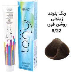 تصویر رنگ‌مو تونی سری زیتونی شماره 8.22 Tony's hair color olive series number 8.22