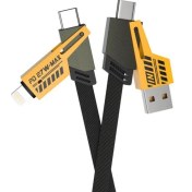 تصویر کابل شارژ سریع 4 در 1 فلت مدل 65W/27W (اصلی) 4 in 1 Fast Charging Flat Cable 65W / 27W
