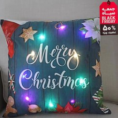 تصویر کاور کوسن چراغدار LED کریسمس با روکش مخمل وارداتی - طرح LED light up and velvet Christmas Throw Pillow Cover