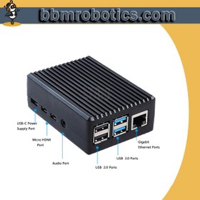 تصویر قاب آلومینویمی انکلوژر CNC شده رزبری پای 4 بدون فن 