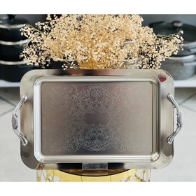 تصویر سینی پذیرایی استیل مستطیل 