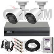 تصویر پکیج دوربین مداربسته داهوا مدل B1A21P-U همراه دستگاه و هارد 