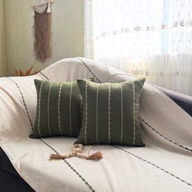 تصویر کوسن کوک دوزی سبز 