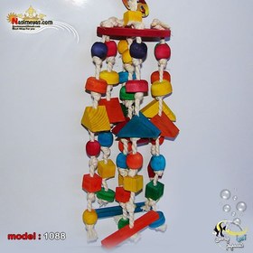 تصویر اسباب بازی پرنده آویز چوبی بزرگ کد ۱۰۸۸ Toys for ornamental birds 1088